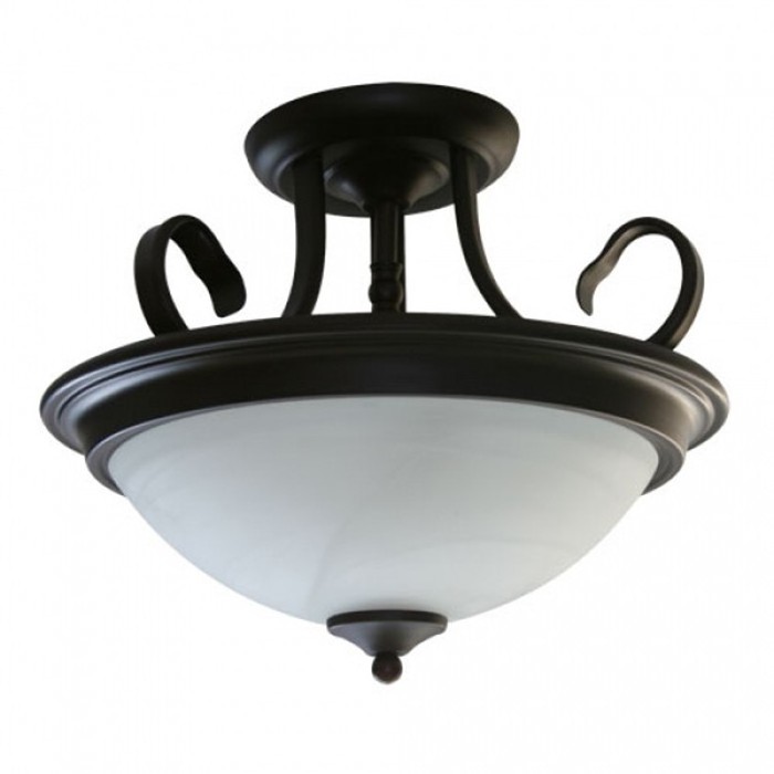 15 inch flush mount black ceiling lamp glass shade 2*E26*13W ceiling lighting fixture