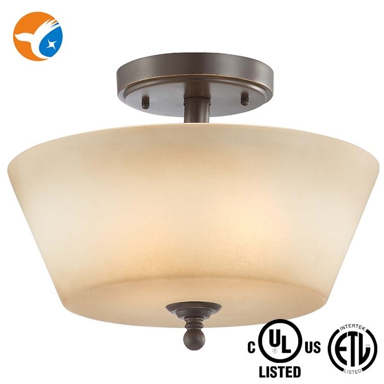 12 inch 2 lights semi flush mount ceiling pendant lamp glass shade E26/LED  interior lighting