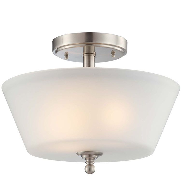 12 inch 2 lights semi flush mount ceiling pendant lamp glass shade E26/LED  interior lighting