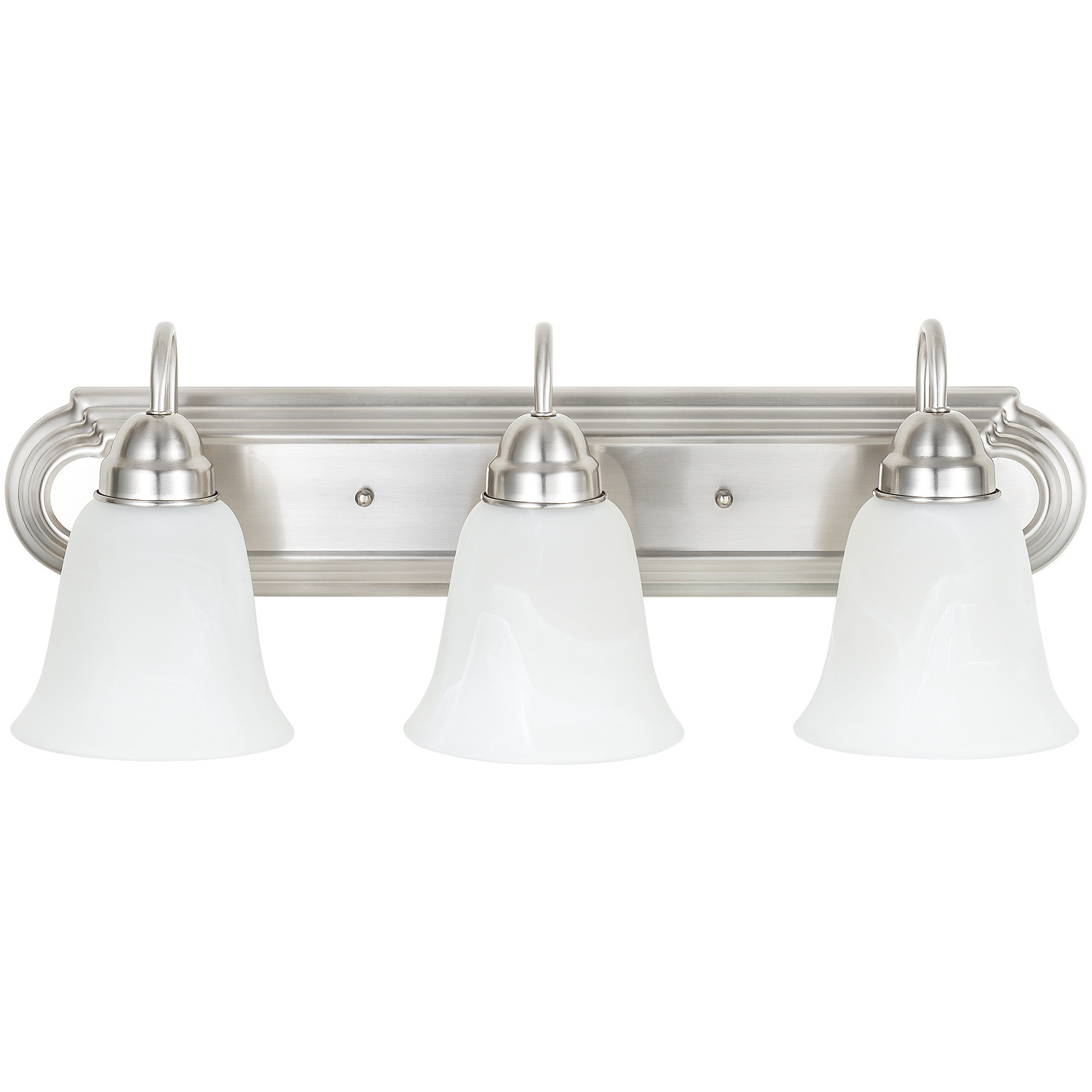 Luxury Alabaster Glass Shade Brushed Nickel Bathroom vanity light fixture 3*E26 60W bulbs with UL ETL Listed