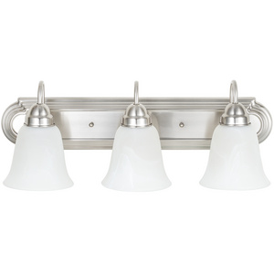 Luxury Alabaster Glass Shade Brushed Nickel Bathroom vanity light fixture 3*E26 60W bulbs with UL ETL Listed