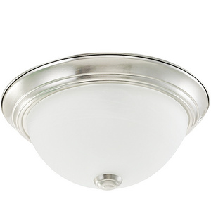 13inch midcentury residential ceiling lamp indoor balcony decoration alabaster glass brushed nickel round shade  UL/ETL Listed