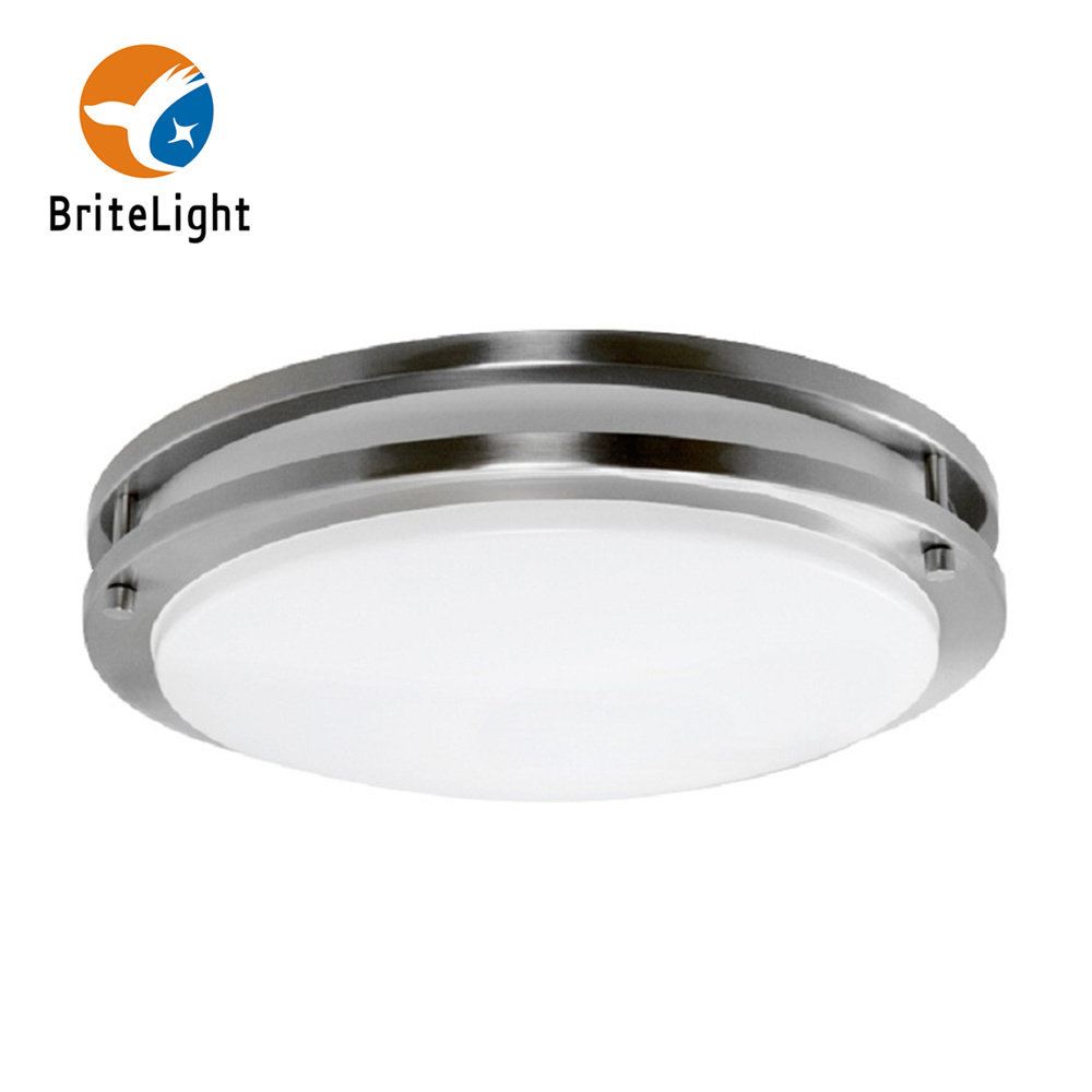 Brushed Nickel aluminum light housing white acrylic ceiling light led ceiling fixture for hotel bedroom with etl ul listed