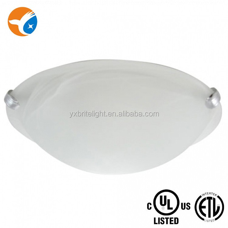 UL/ETL listed half moon ceiling fixture alabaster glass shade flush mount ceiling light for living room bedroom