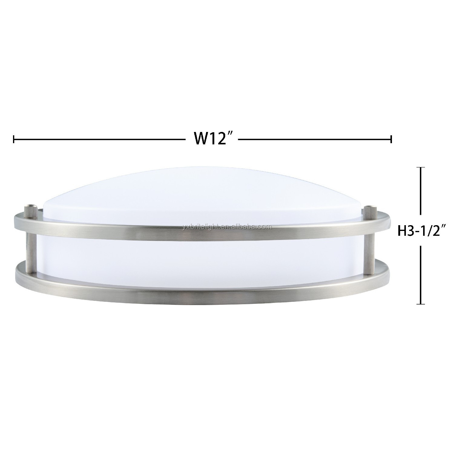 Brushed Nickel aluminum light housing white acrylic ceiling light led ceiling fixture for hotel bedroom with etl ul listed