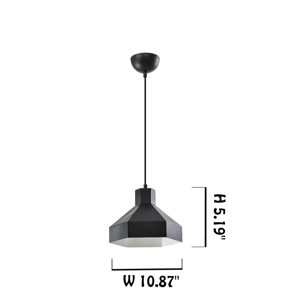 Interior black pendant lamp metal shade led 6W E26 pendant lighting fixture