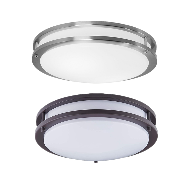 10/12/14/16/18/24inch Modern round White Acrylic Brushed Nickel flush mount ceiling light with ETL UL certification