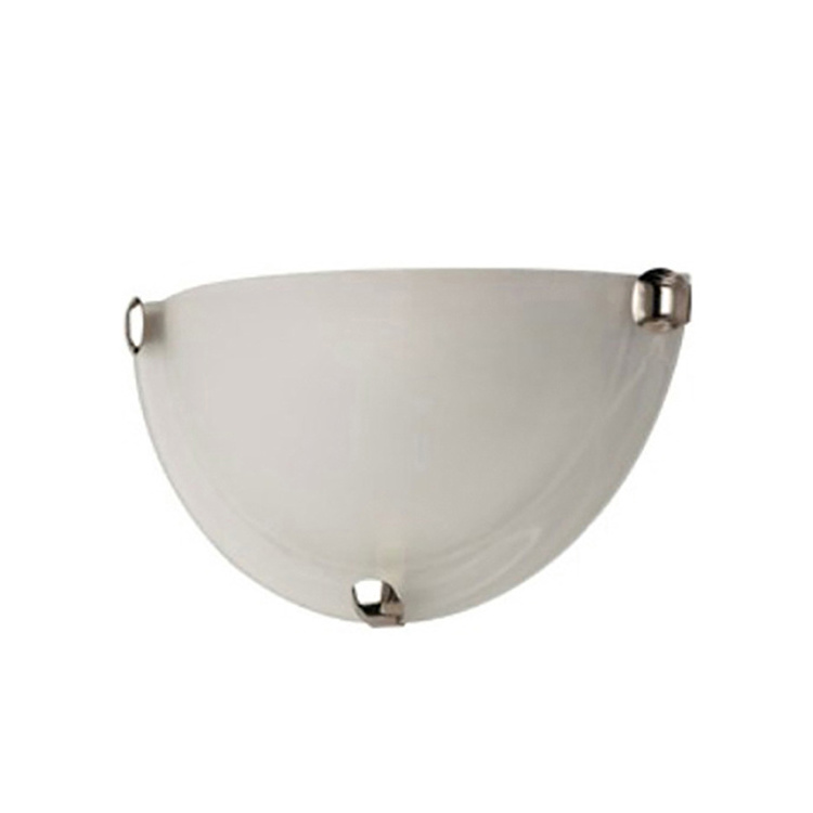 ETL listed half moon wall light 12 inch led 10w glass shade brushed nickel wall mount lamp