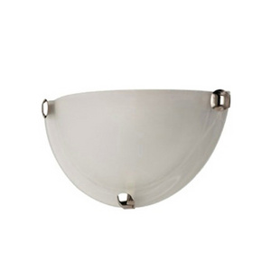 ETL listed half moon wall light 12 inch led 10w glass shade brushed nickel wall mount lamp