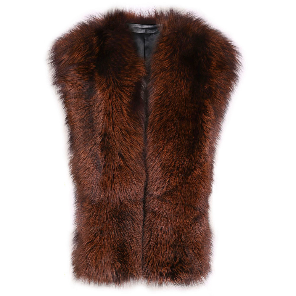 Wholesale 2023 Autumn Winter Warm Fox Fur Scarf Women Natural Raccoon Fur Scarf Collar Female Streetwear