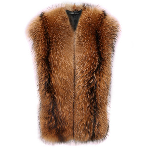 Wholesale 2023 Autumn Winter Warm Fox Fur Scarf Women Natural Raccoon Fur Scarf Collar Female Streetwear