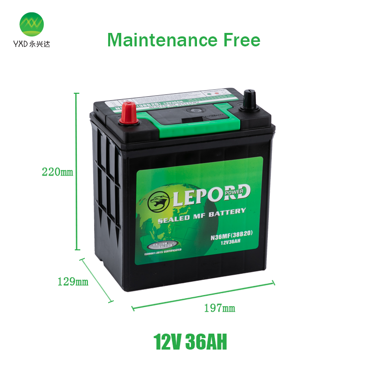 Factory manufacturer 12 volt start stop car battery 38B20/NS40 small car battery bat ery for car