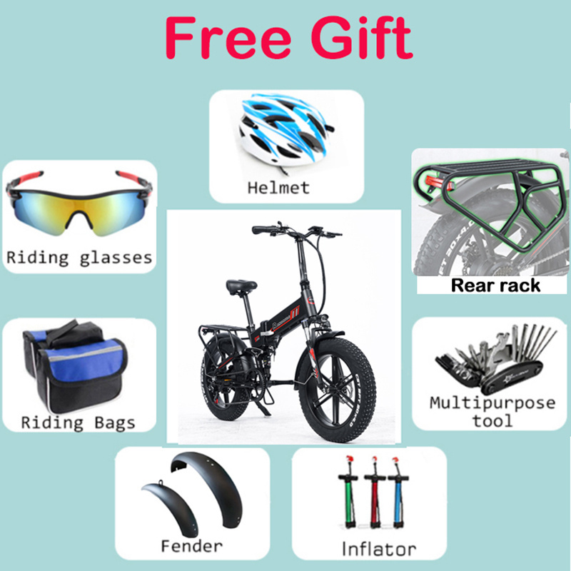 Eu warehouse 20 inch foldable ebike 1000w 48v e bikes Full suspension fat tire folding electric bike for unisex