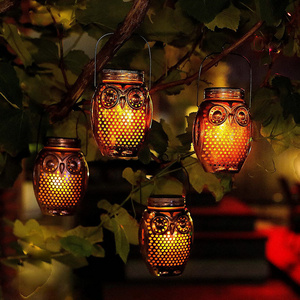 Outdoor Waterproof Garden Patio Walkway Yard Decor Lighting Hanging Flame Led Solar Powered Lanterns