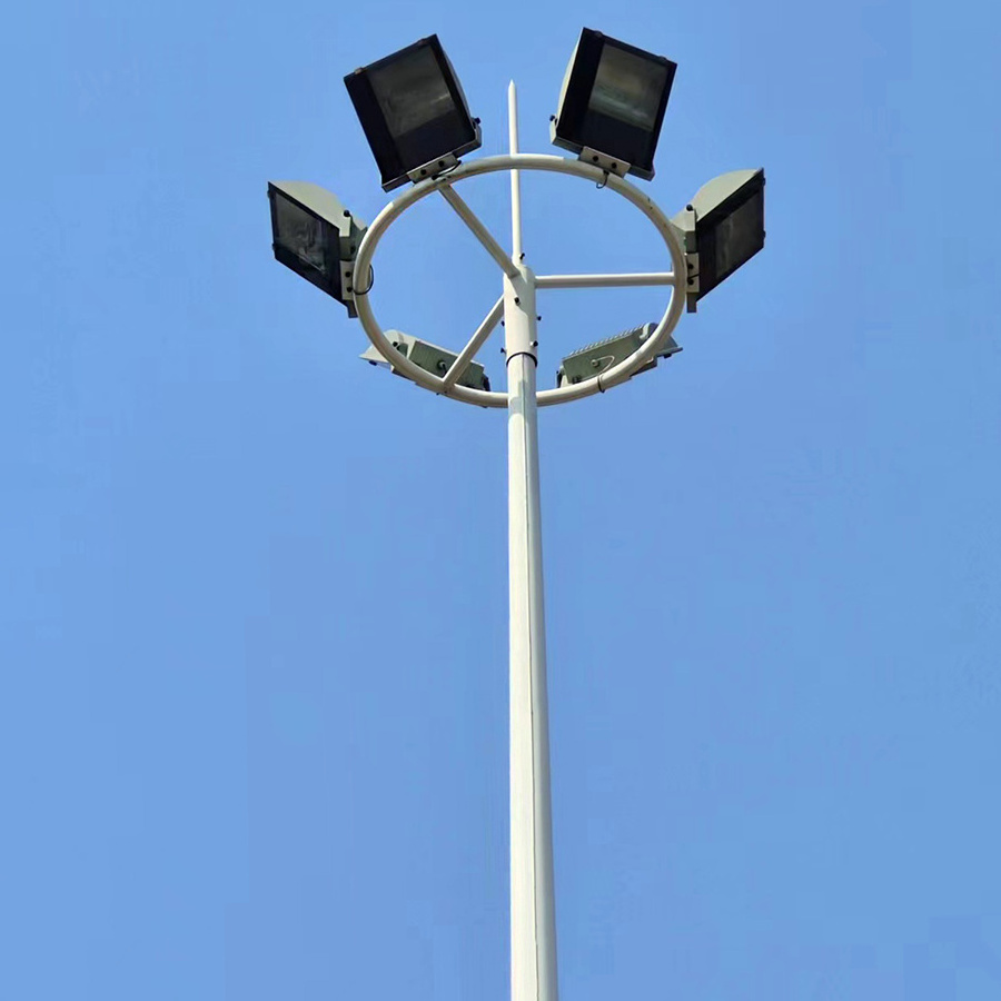 FUTAO Galvanized Weather Resistant High Mast Lamp Steel Pole In Airport Or Stadium