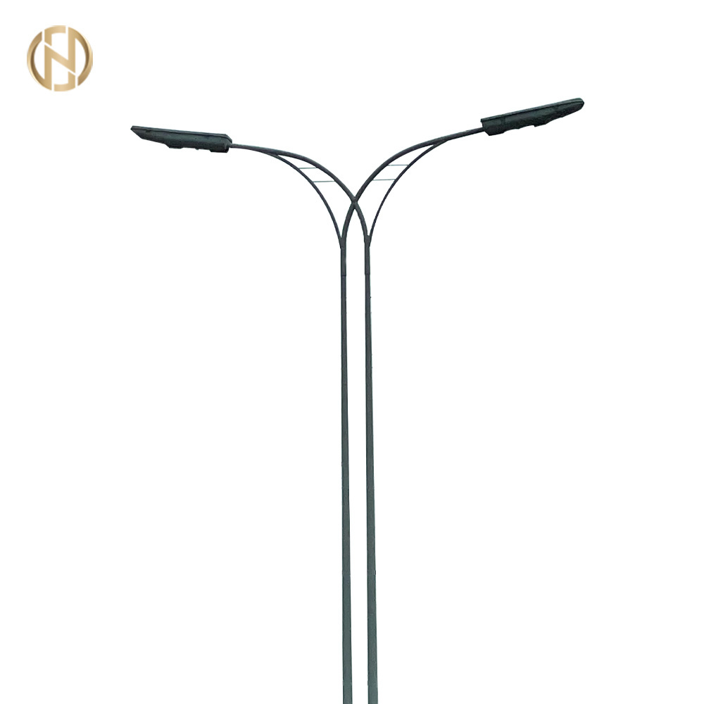 Steel Street Lamp Lighting Poles With Flange And Anchor Bolts