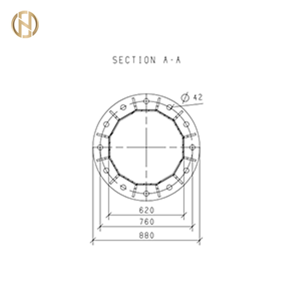 30m 15m High Mast Steel Poygonal Pole