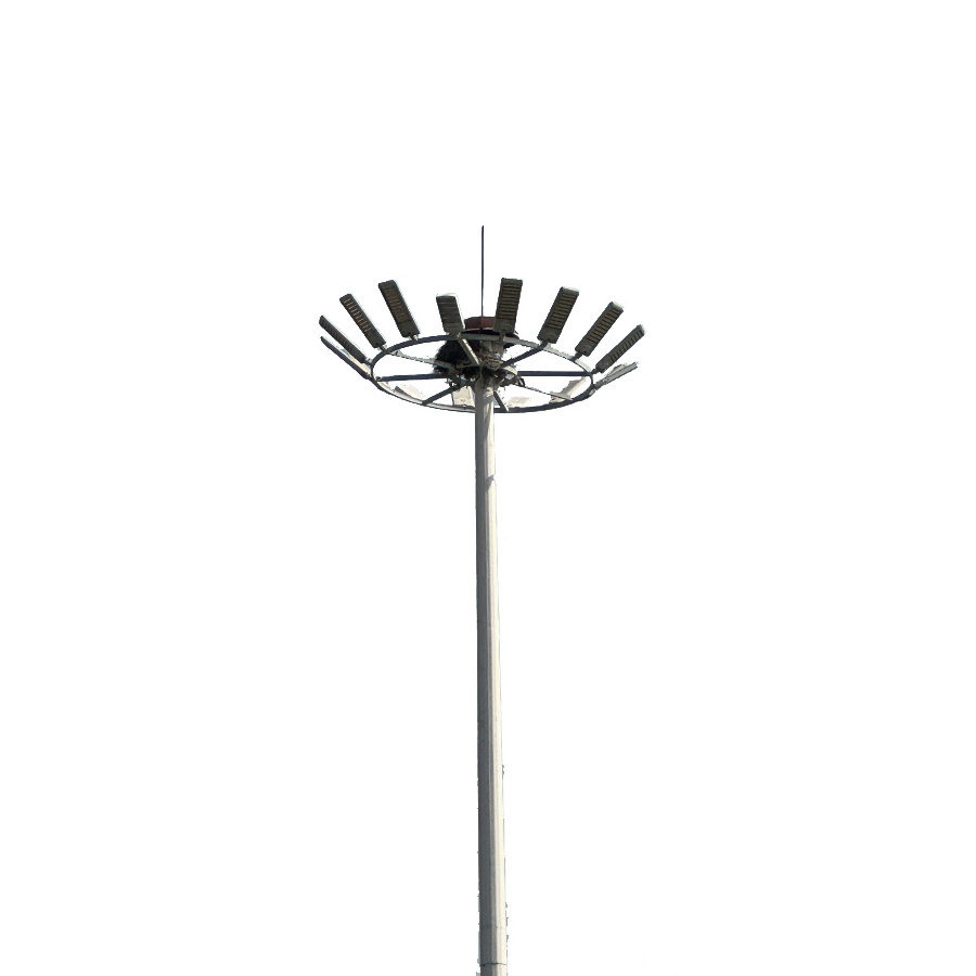 FUTAO Galvanized Weather Resistant High Mast Lamp Steel Pole In Airport Or Stadium