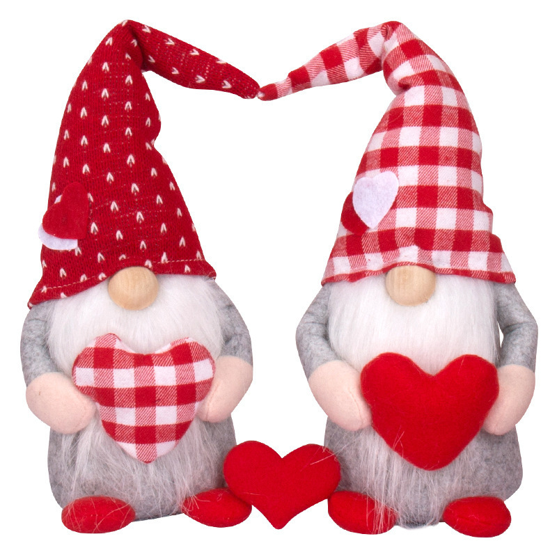 Valentine's Day Gift Gnome Doll Supplier Valentine Decor for Table Faceless Gnome Plush Doll