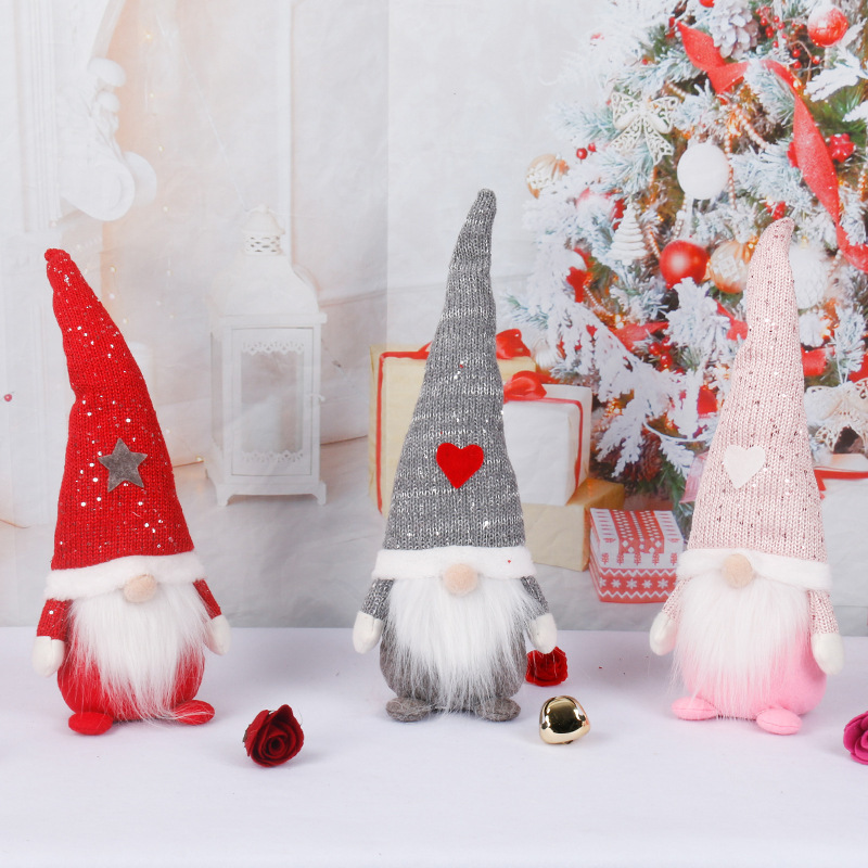 Christmas Gnomes Plush Toy Retractable Long Legs Faceless Doll Large Standing Christmas Valentine Gnomes with Retractable