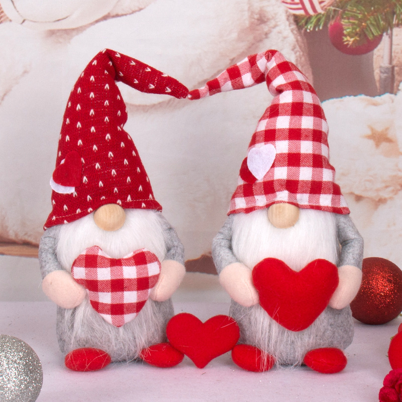 Valentine's Day Gift Gnome Doll Supplier Valentine Decor for Table Faceless Gnome Plush Doll