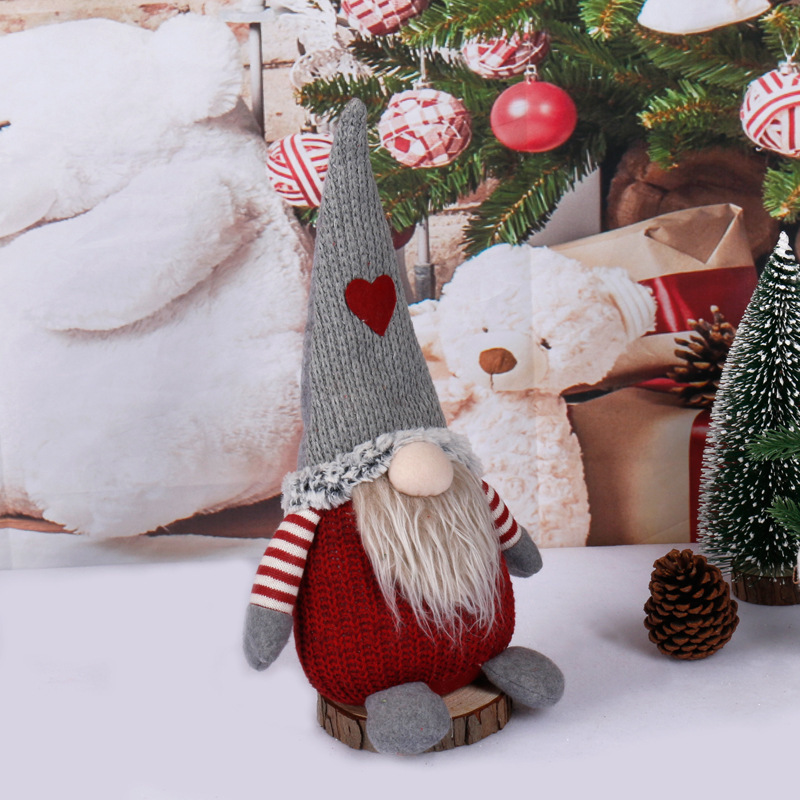 Christmas Faceless Gnomes Plush Elf Figurine Knitted Hat faceless Doll With Hat Christmas Ornaments Figurine Craft Presents