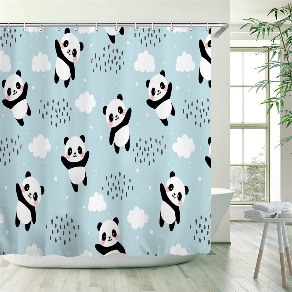 Lovely Panta raining bathroom sets with Shower curtain and rugs  100%waterproof durable luxury shower curtain