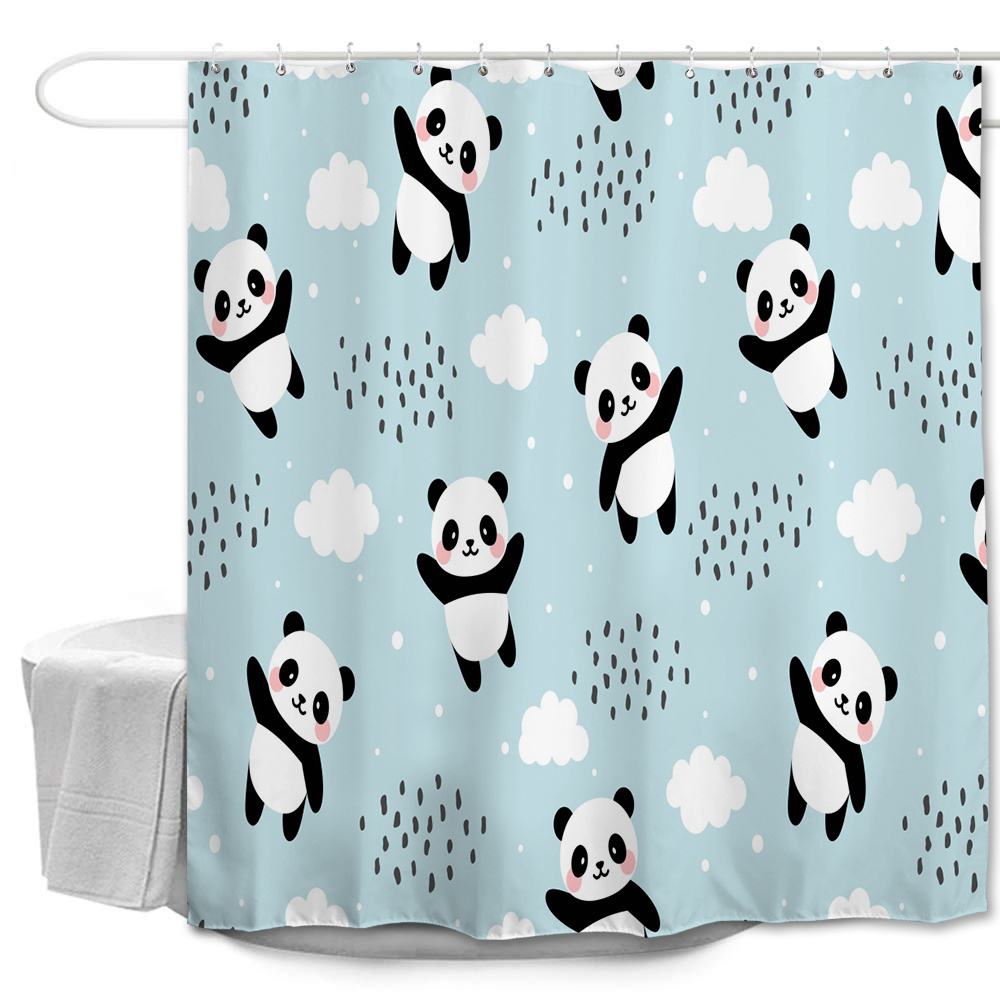 Lovely Panta raining bathroom sets with Shower curtain and rugs  100%waterproof durable luxury shower curtain