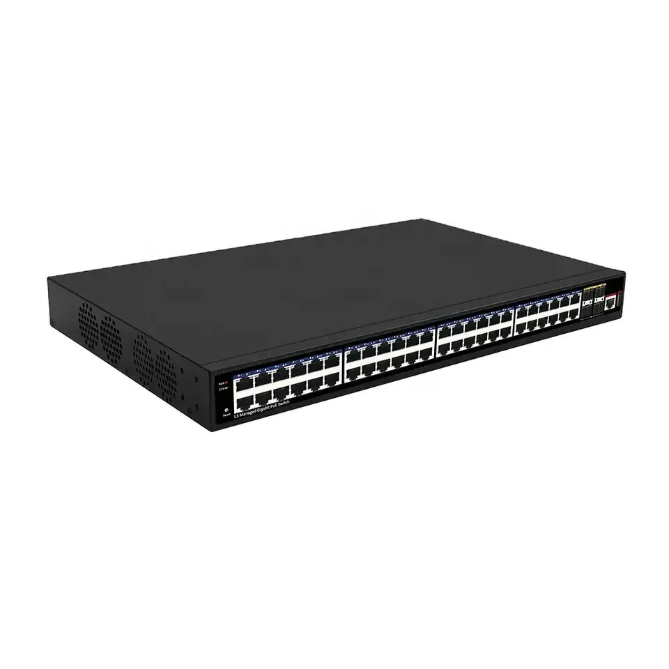 52 Port 10G Uplink 48 Ports Gigabit L3 Management Ethernet POE switch 48* 10/100/1000M  4* 10G SFP+ Ports