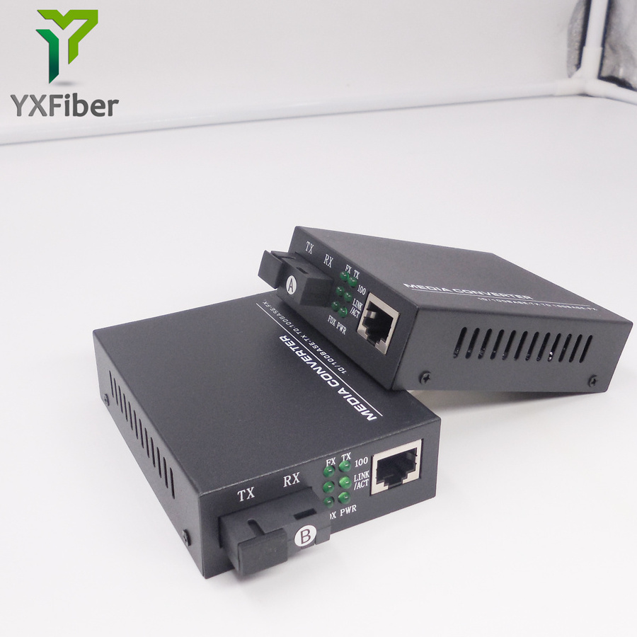 Single Fiber SM 10/100Mbps Gigabit Optical Converter RJ45 Ethernet Fiber optic Media Converter