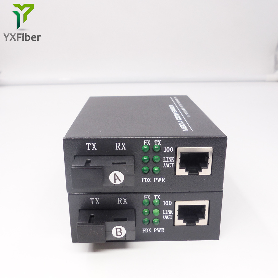 Single Fiber SM 10/100Mbps Gigabit Optical Converter RJ45 Ethernet Fiber optic Media Converter