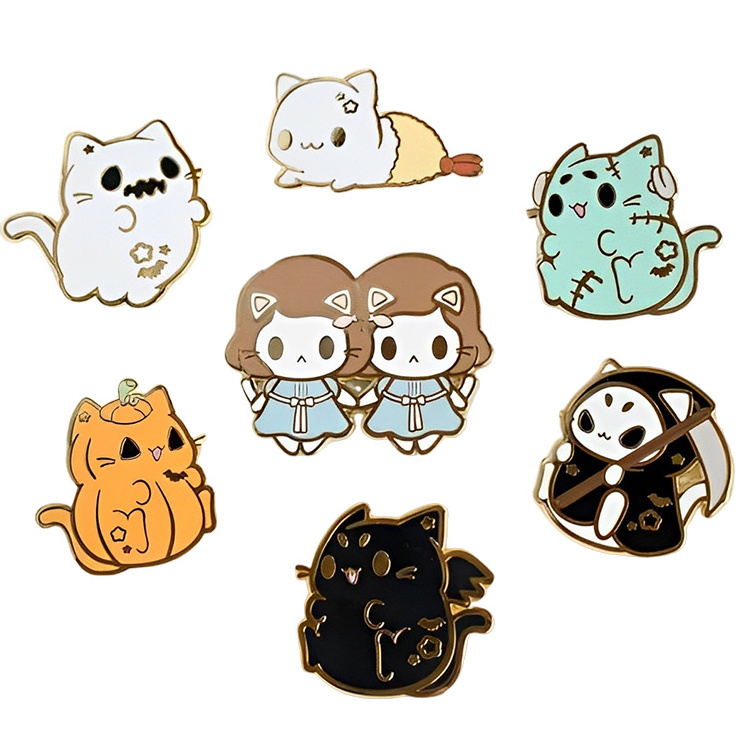 Wholesale Metal Lapel Pin Badge Manufacturer Custom Logo Cartoon Anime Glitter Soft Hard Enamel Pins With Backing Card