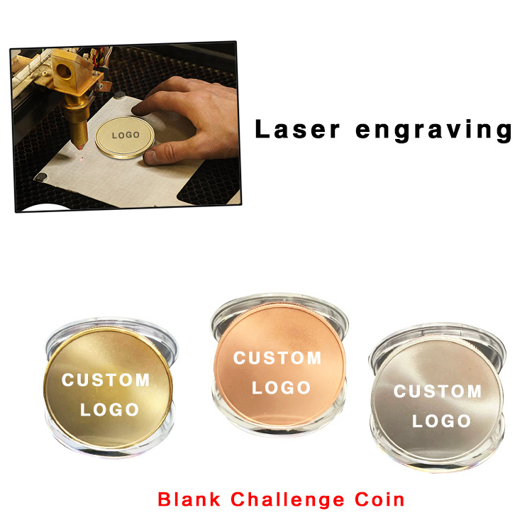 Wholesale Souvenir Metal 3D Commemorative Blanks Brass Gold Silver Custom Challenge Coin For Laser Engraving Or Print