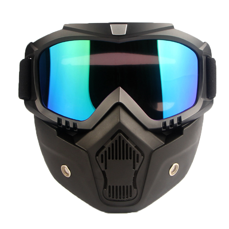 Removable Winter Snow Sports Motorcycle Goggles Ski Snowboard Snowmobile Full Face Helmets With Glasses