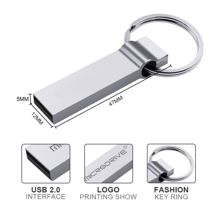 Waterproof Metal Key Ring U Disk New arrival USB Flash Drive 16GB 32GB 64GB 128GB Memory Stick USB Stick Pen Drive