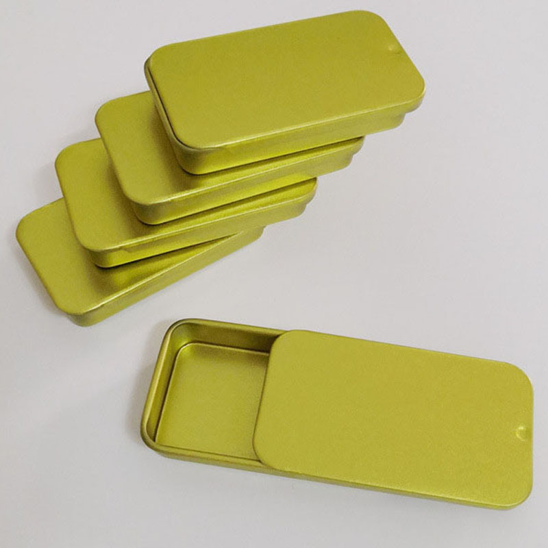 Recyclable Mint Solid Perfume Soap Sliding Tin Box Factory Wholesale Custom Empty Small Rectangle Slide Top Lid Metal box