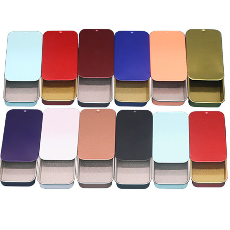 Recyclable Mint Solid Perfume Soap Sliding Tin Box Factory Wholesale Custom Empty Small Rectangle Slide Top Lid Metal box