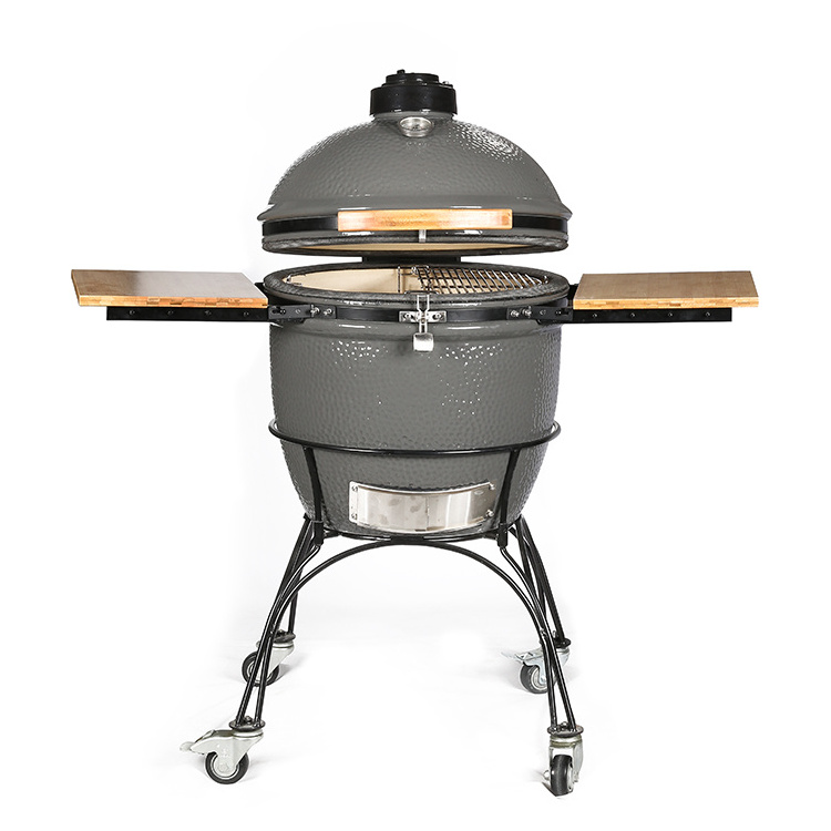 MCD 27 Inch Smokeless Outdoor Table BBQ Grill Kamado Egg Charcoal Vertical BBQ Grill Ceramic Stanles  wh