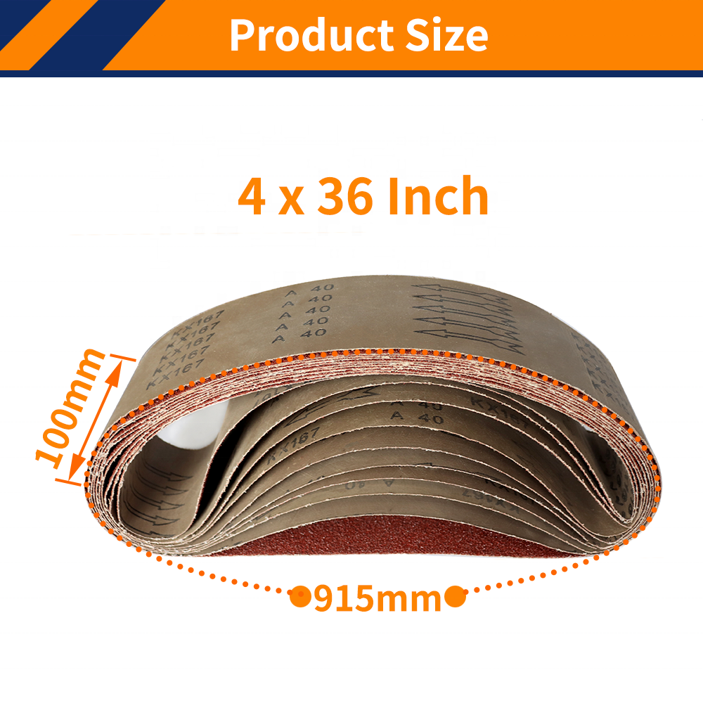 4x36 Inch Sanding Belts 40-1000 Grits 915x100mm Aluminum Oxide Abrasive Bands for Wood Metal Paint Sanding Polishing Sandpaper