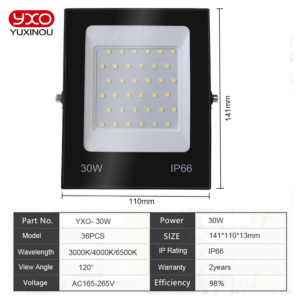 Commercial Outdoor IP66 Waterproof 50W 100W 150W 200W LED Flood Lights Slim Portable SMD 2835 Floodlight