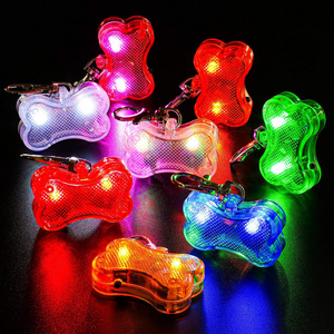 Waterproof Dog Bone Tag Light Pet Safety Night Walking Light LED Dog Collar Tags