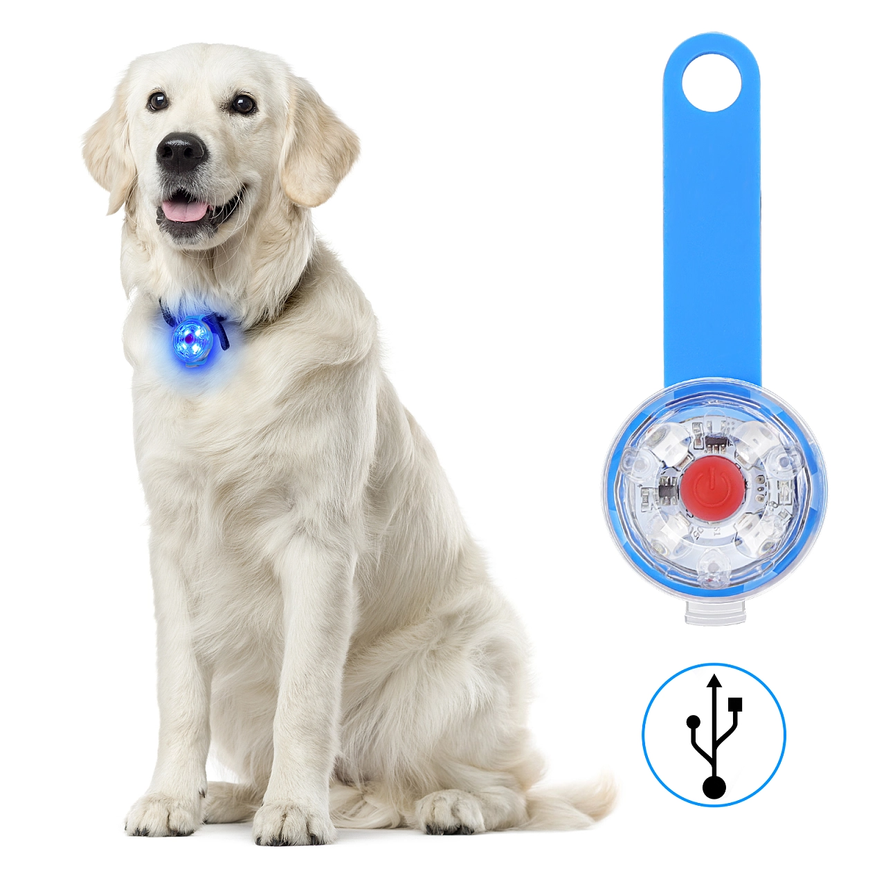 Rechargeable Dog Collar Light Waterproof Pet LED Safety Lights for Night Walking