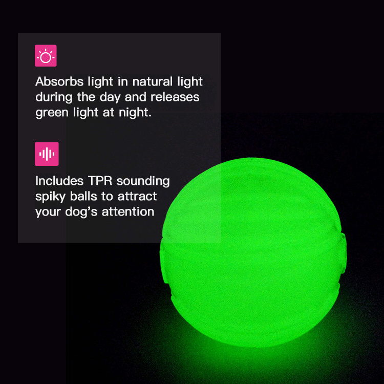 Wholesale High Quality light up ball glow in the dark dog ball rubber ball tooth cleaning training dog pet toys