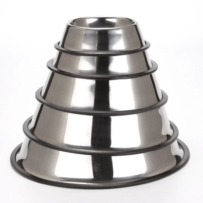 Stainless Steel Dog Bowl with Anti-Skid Rubber Base for Small Pets Feeder and Water Choice Puppy Cat Kitten