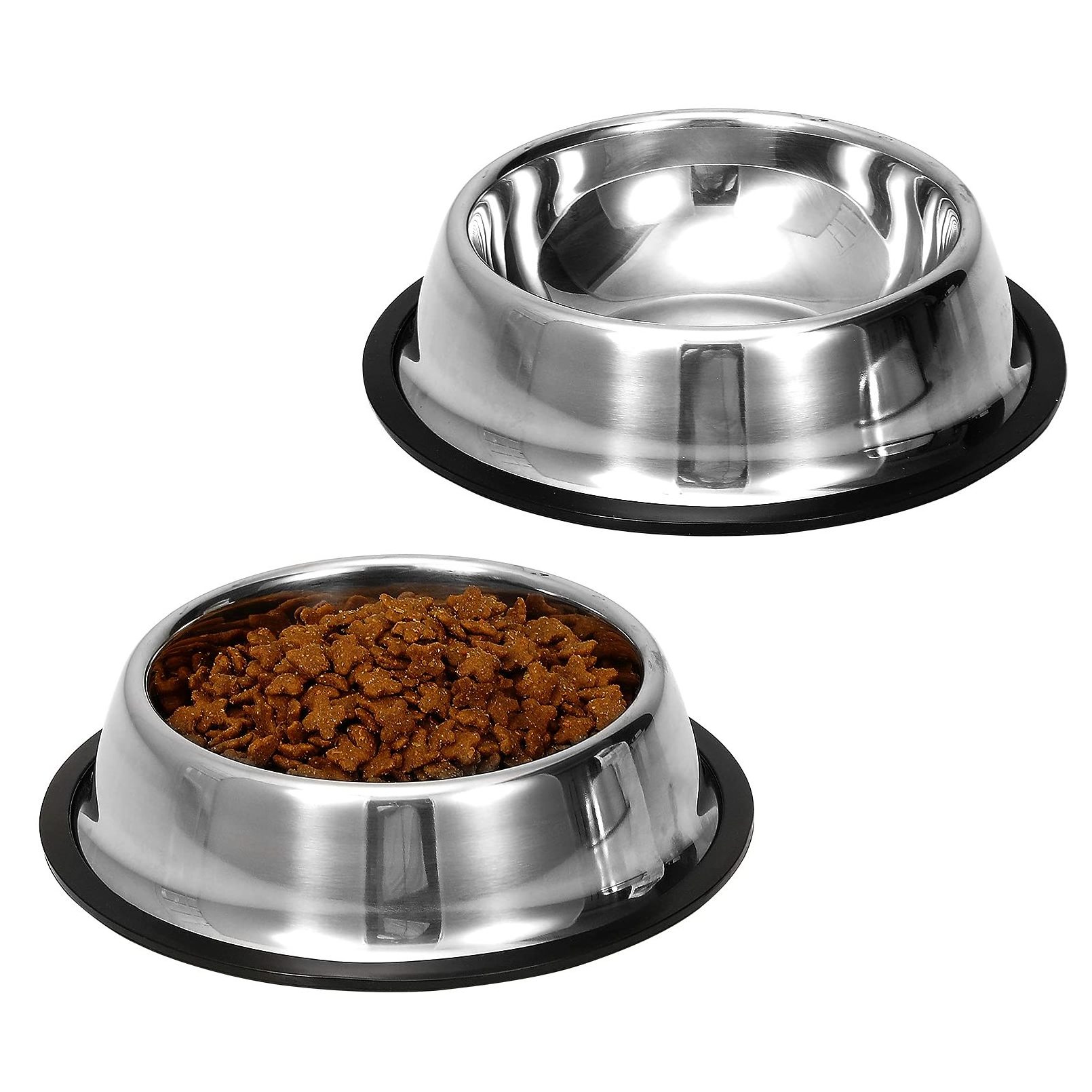 Stainless Steel Dog Bowl with Anti-Skid Rubber Base for Small Pets Feeder and Water Choice Puppy Cat Kitten