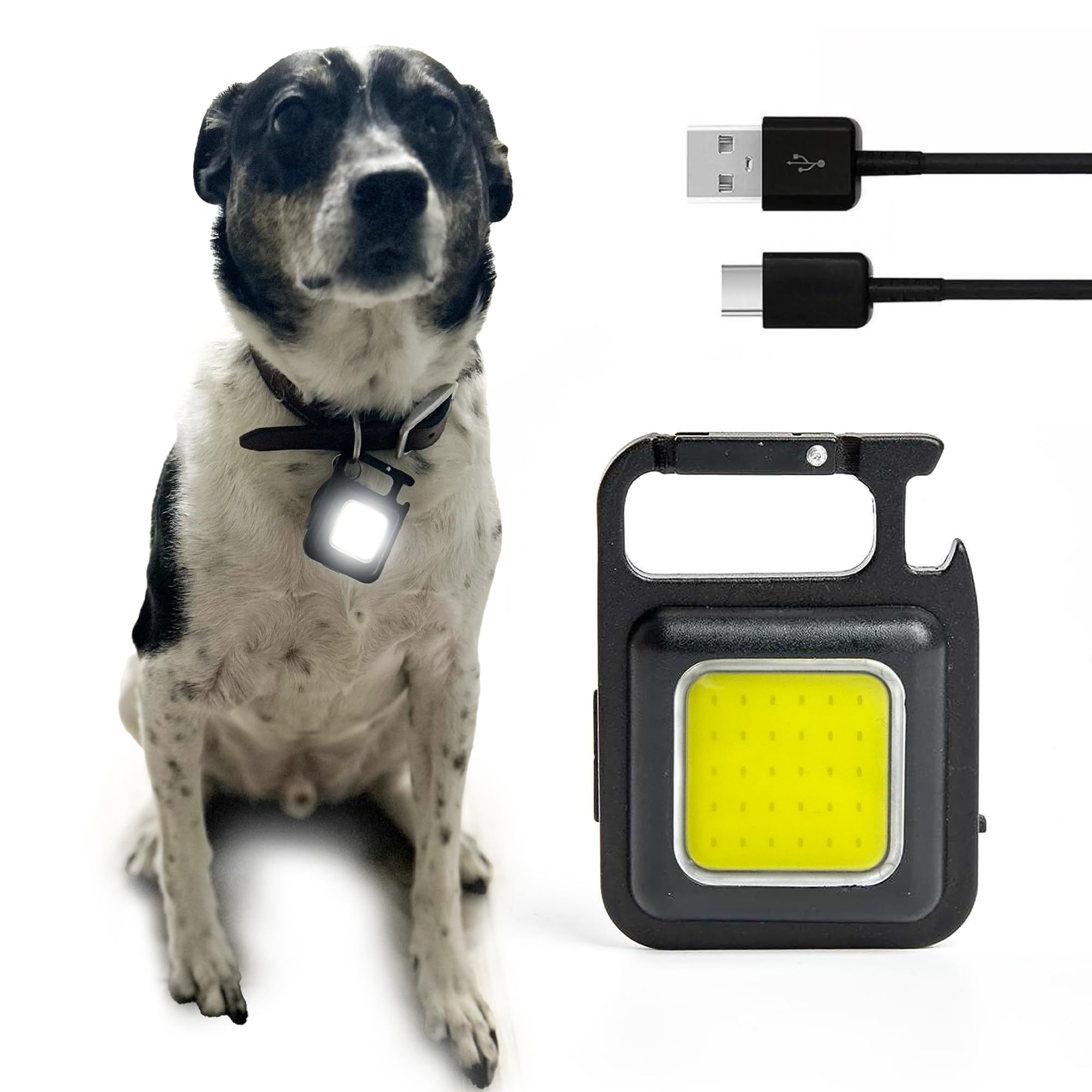 Dog Collar Lights Nighttime Clip On Keychain Flashlights Pet Light Rechargeable Dog Leash Light Multipurpose Night Walking