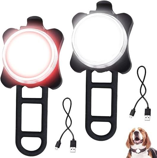 USB Rechargeable Dog Collar Night Lights Pet Safety Light LED Collar Charm for Outdoor Running Walking