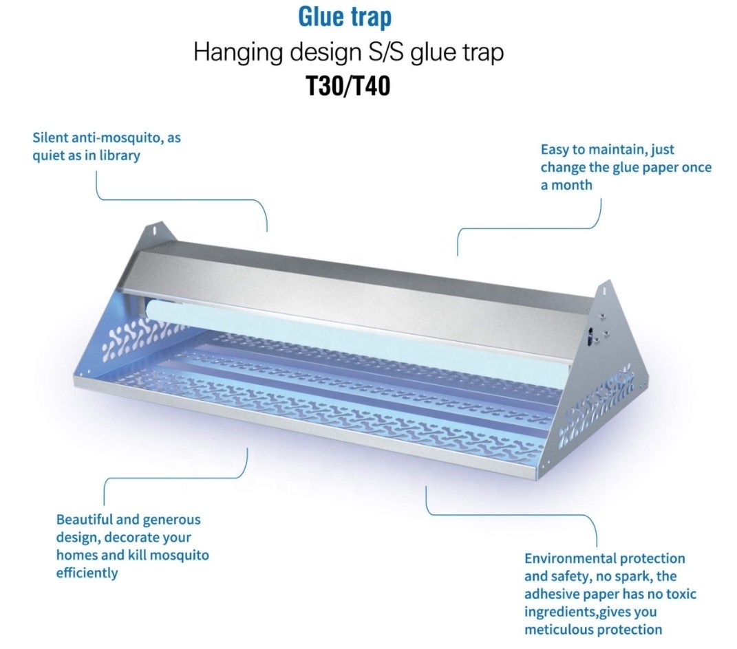 Insect Sticky Light CHINA FACTORY T30/T40 UV Sticky Pest Trap Glue Board Insect Trap