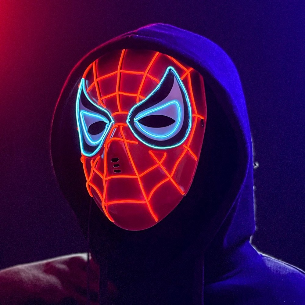 2023 Hot Sale Halloween Party Mask Spider-man Movie Costume Led Masks