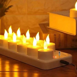 Flickering Flameless Rechargeable Led Tea Light Candles Led Candle for Wedding Christmas